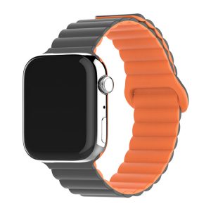 Two-Tone Silicone Magnetic Back Ring Buckle Watch Band for Stylish Wear