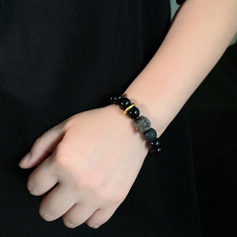 Silver Stone Xingshi Retro Bracelet for Men and Women - Stylish Accessory - Image 4