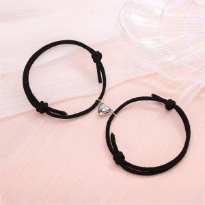 Simple Alloy Love Magnets: Charming Couple Bracelets for Attraction