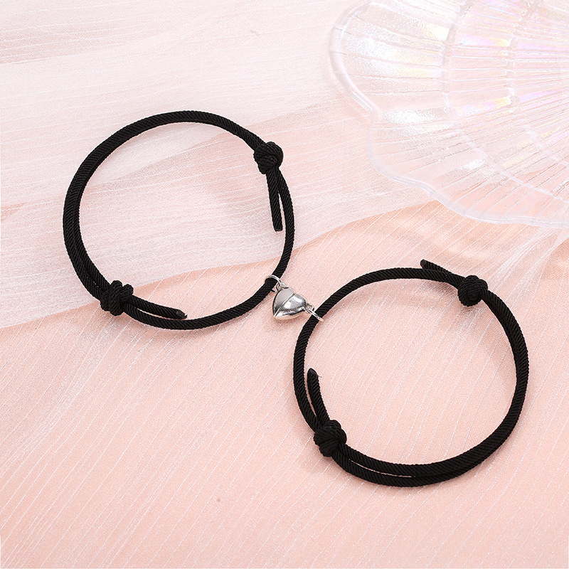 Simple Alloy Love Magnets: Charming Couple Bracelets for Attraction