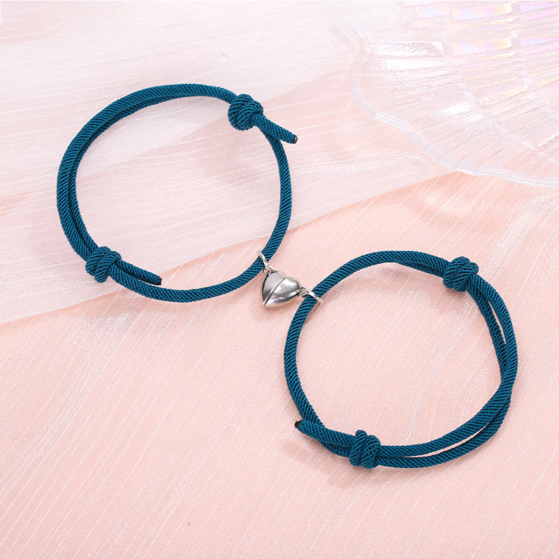 Simple Alloy Love Magnets: Charming Couple Bracelets for Attraction - Image 6