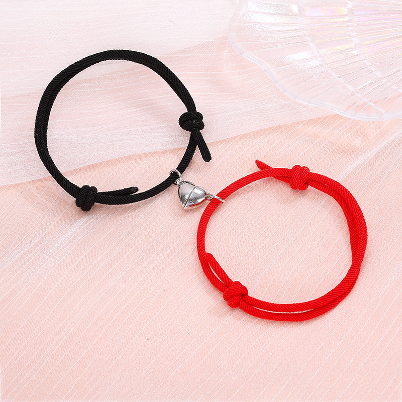 Simple Alloy Love Magnets: Charming Couple Bracelets for Attraction - Image 7