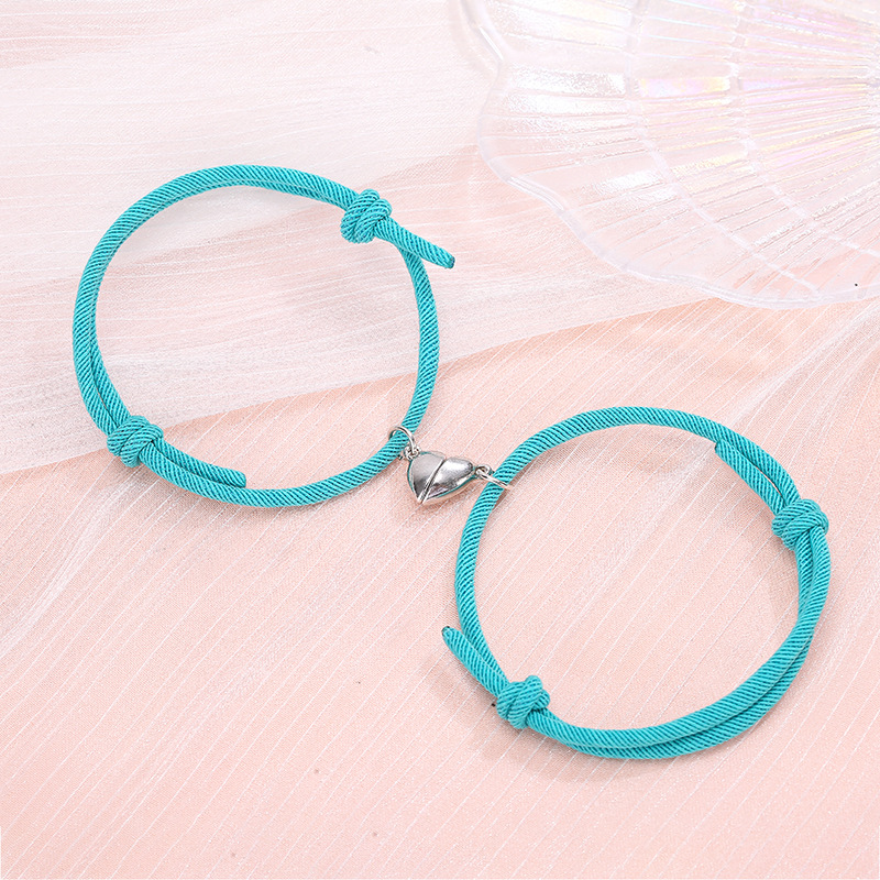 Simple Alloy Love Magnets: Charming Couple Bracelets for Attraction - Image 9