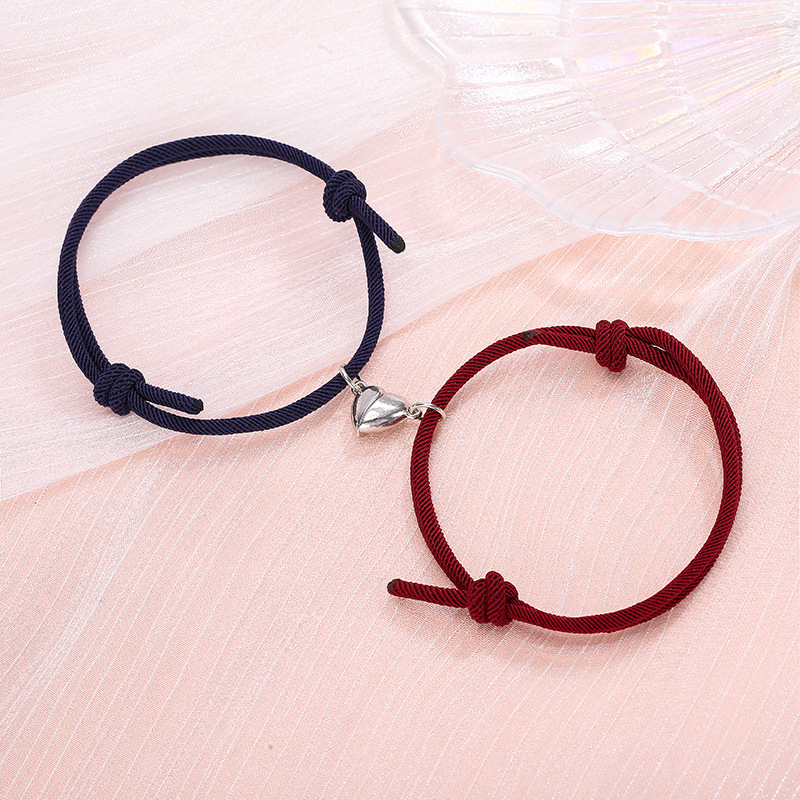 Simple Alloy Love Magnets: Charming Couple Bracelets for Attraction - Image 10