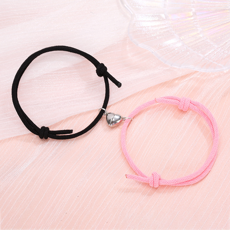 Simple Alloy Love Magnets: Charming Couple Bracelets for Attraction - Image 11