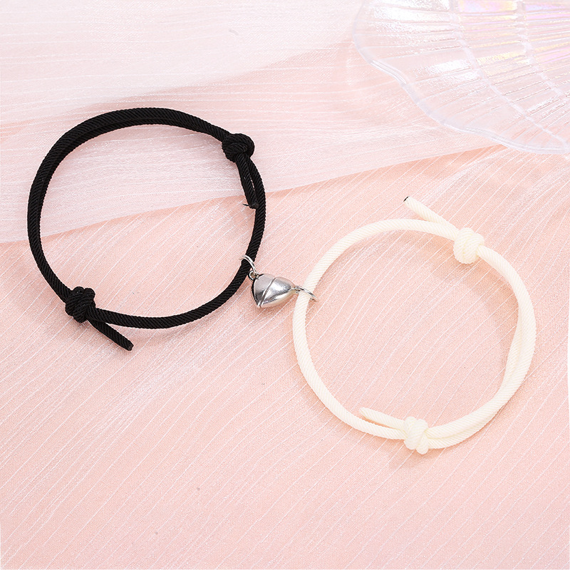 Simple Alloy Love Magnets: Charming Couple Bracelets for Attraction - Image 12