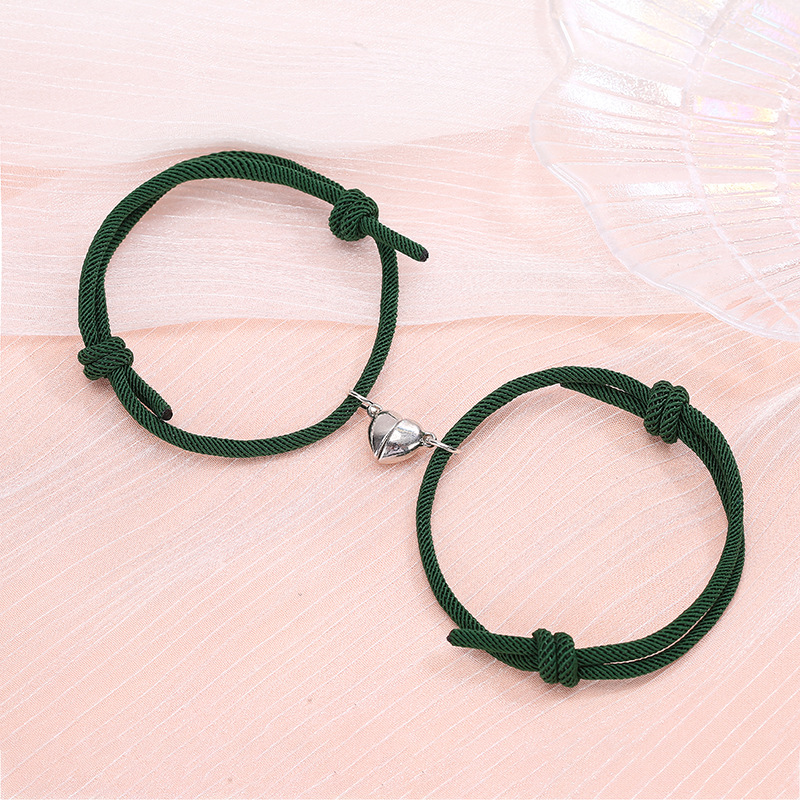 Simple Alloy Love Magnets: Charming Couple Bracelets for Attraction - Image 13