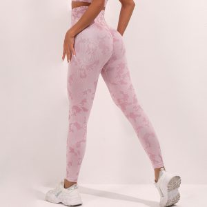 High Waist Seamless Camouflage Yoga Pants - Stretch Butt Lift Leggings for Women's Fitness and Running Apparel