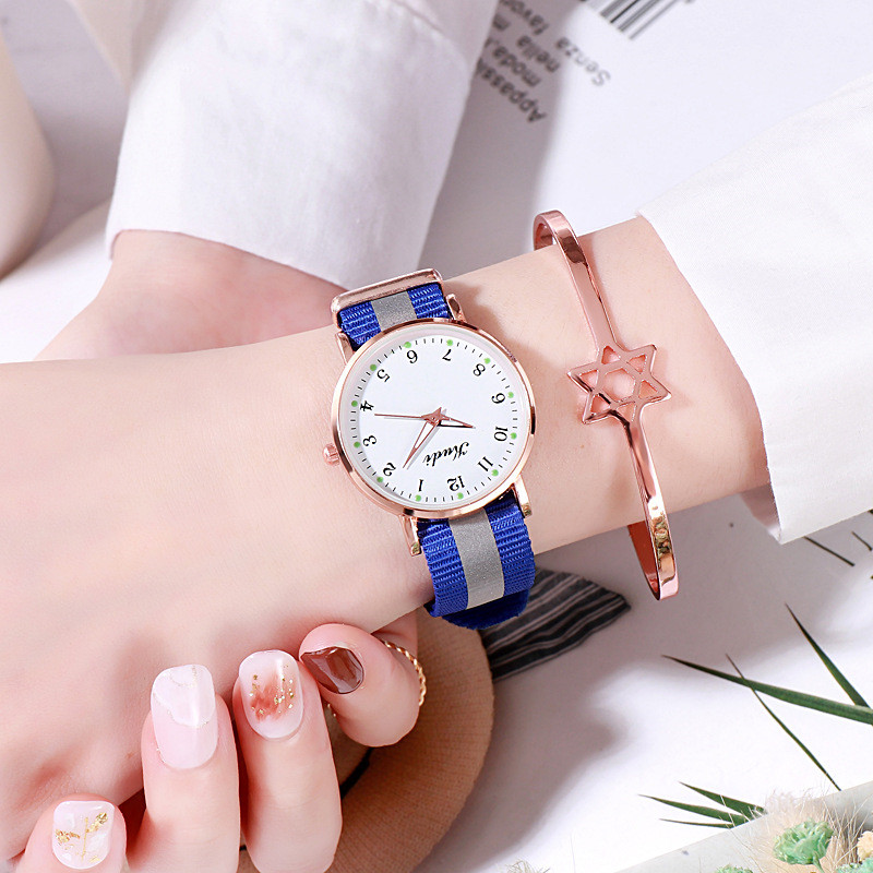 Luminous Starry Sky Watch for Women - Casual Rainbow Canvas Design - Image 4