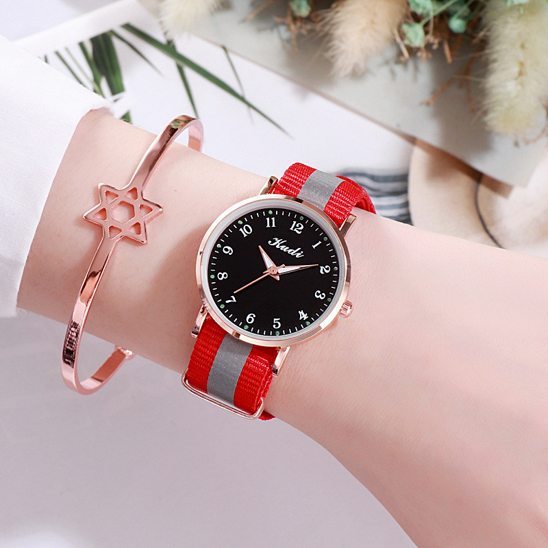 Luminous Starry Sky Watch for Women - Casual Rainbow Canvas Design - Image 5