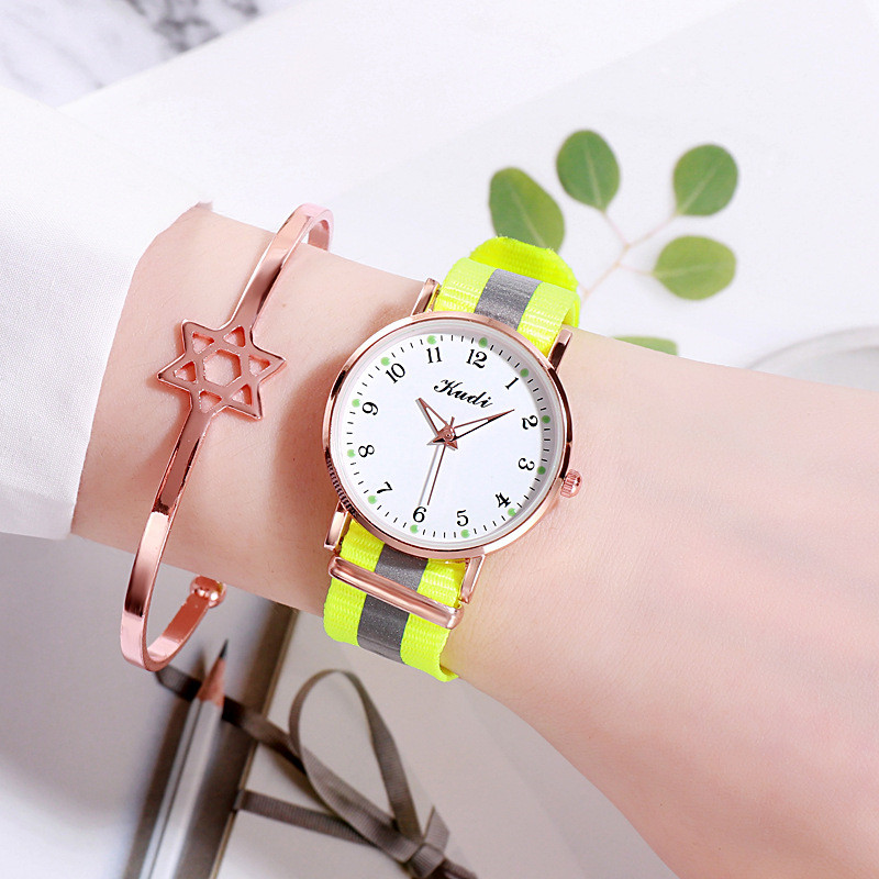 Luminous Starry Sky Watch for Women - Casual Rainbow Canvas Design - Image 8
