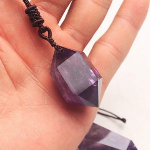 Stunning Natural Amethyst Hexagonal Pendant - Unique Gemstone Jewelry
