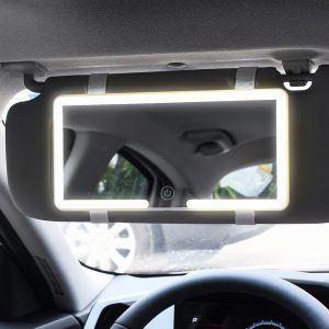 Automotive Sun Louver Makeup Mirror with Dimming Light Feature