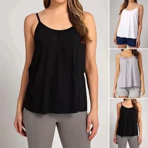 Plus Size Yoga Sports T-Shirt with Chest Pad for Ultimate Comfort