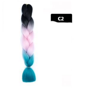 Colorful Big Braid African High-Temperature Silk Wig with Gradient Design