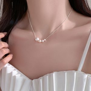 S925 Silver Elegant Pearl Necklace for Women - Chic Fashion Accessory