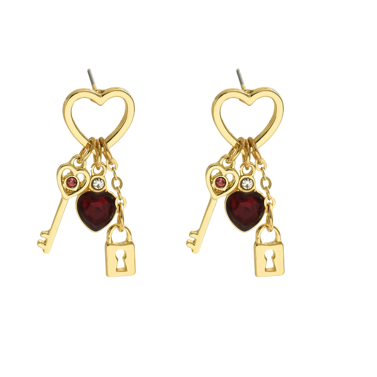 Luxury Valentine's Day Gift: Diamond Lock-Shaped Love Earrings with Rhinestone Accents for Women - Image 6
