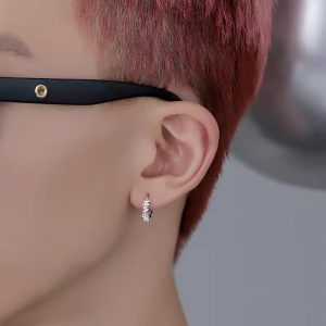 Sterling Silver Devil English Chain Earrings for Men - Stylish & Unique