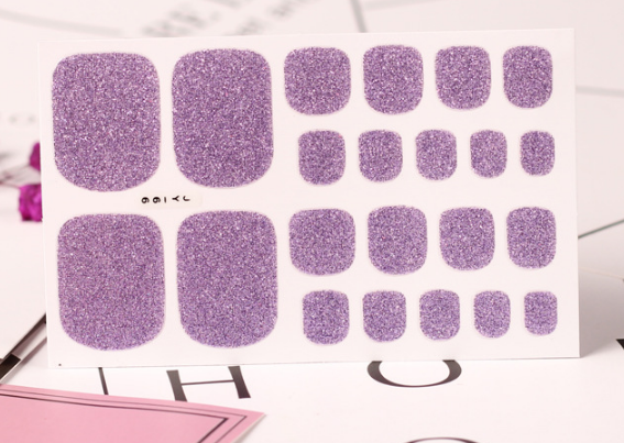 22 Solid Color Nail Art Stickers - Green Onion Powder Foot Design Stickers