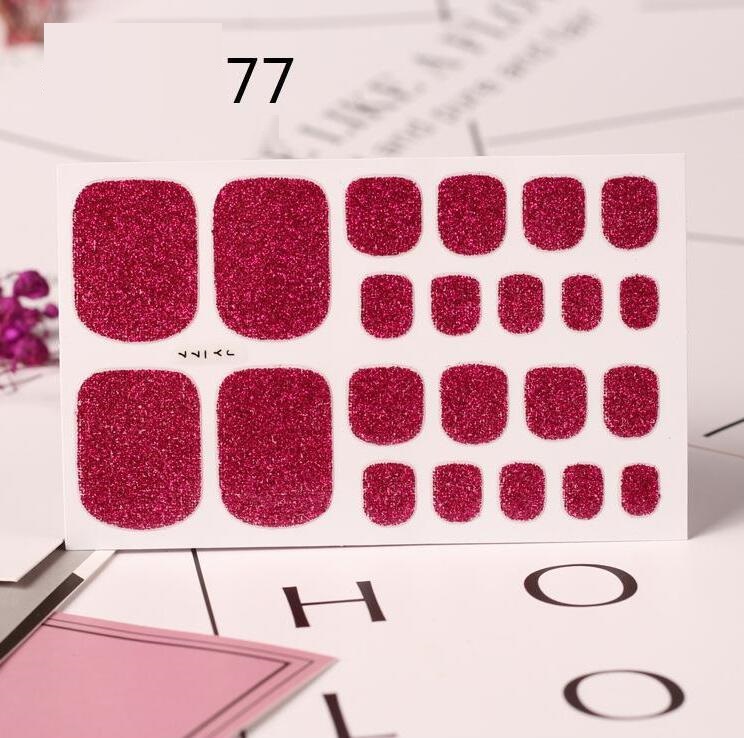 22 Solid Color Nail Art Stickers - Green Onion Powder Foot Design Stickers - Image 3