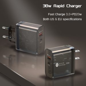 38W Clear Case Charging Adapter - Fast & Efficient Power Solution