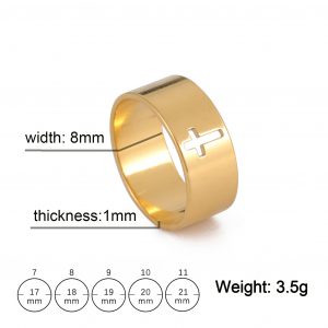 Timeless Hollow Cross Stainless Steel Ring - Elegant & Durable Design