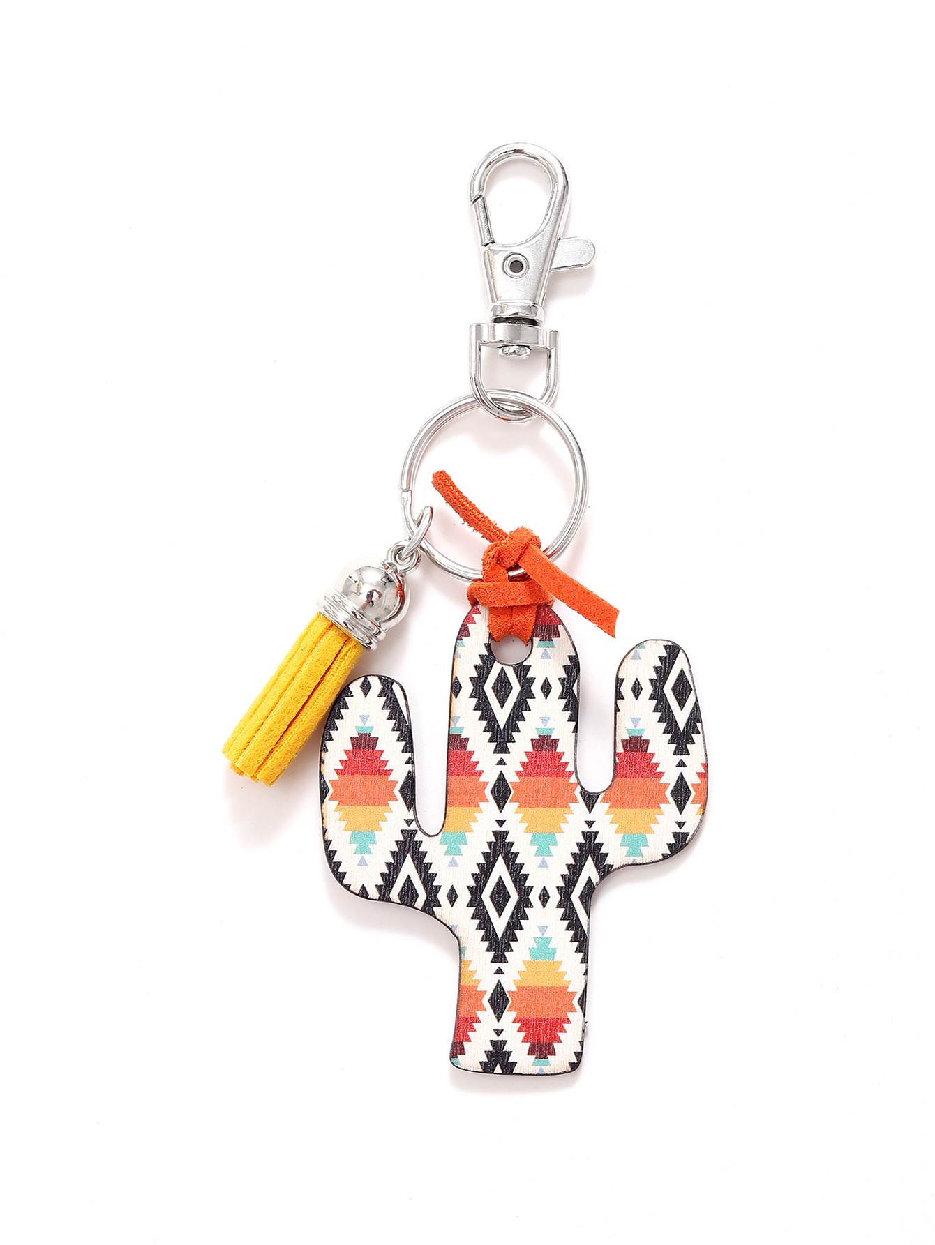 Leopard Flower Wooden Cactus Keychain - Unique and Stylish Accessory - Image 6