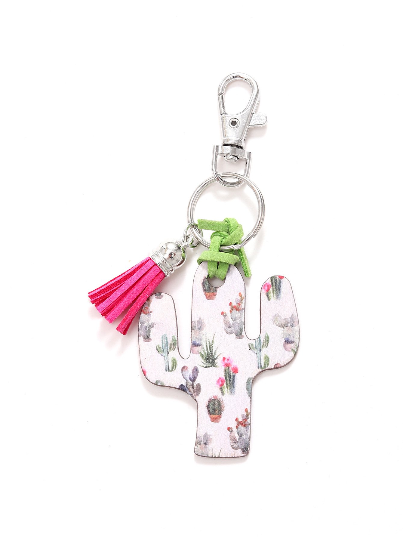 Leopard Flower Wooden Cactus Keychain - Unique and Stylish Accessory - Image 12