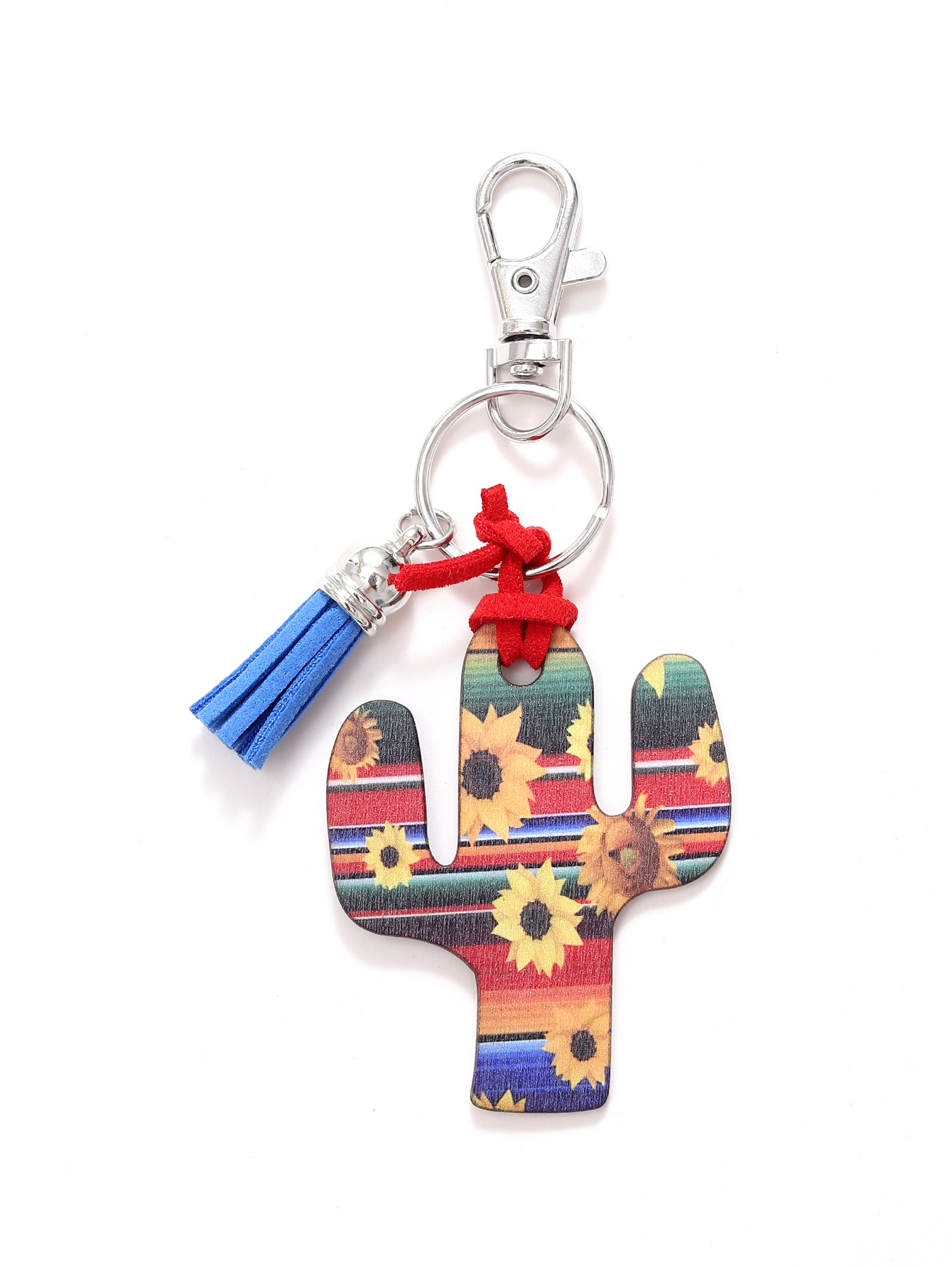Leopard Flower Wooden Cactus Keychain - Unique and Stylish Accessory - Image 13