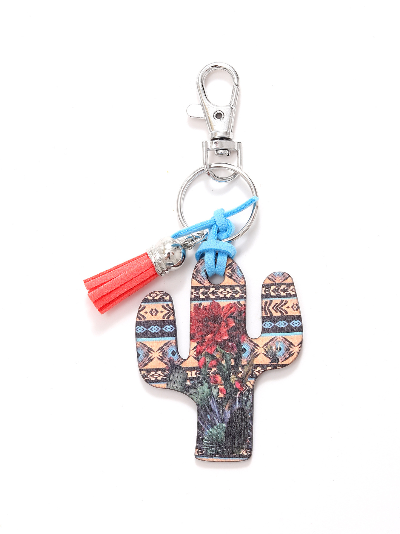 Leopard Flower Wooden Cactus Keychain - Unique and Stylish Accessory - Image 15
