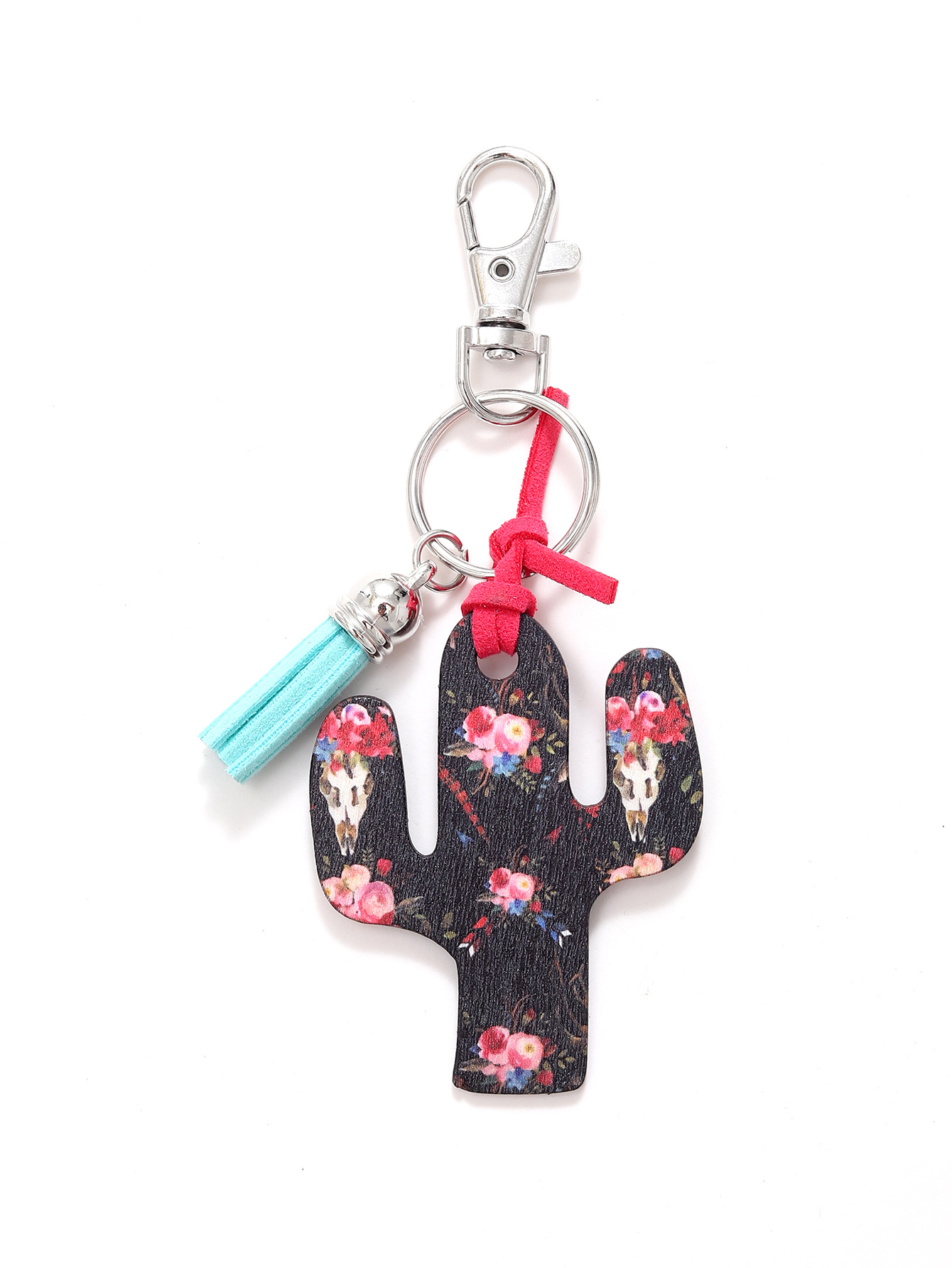 Leopard Flower Wooden Cactus Keychain - Unique and Stylish Accessory - Image 16