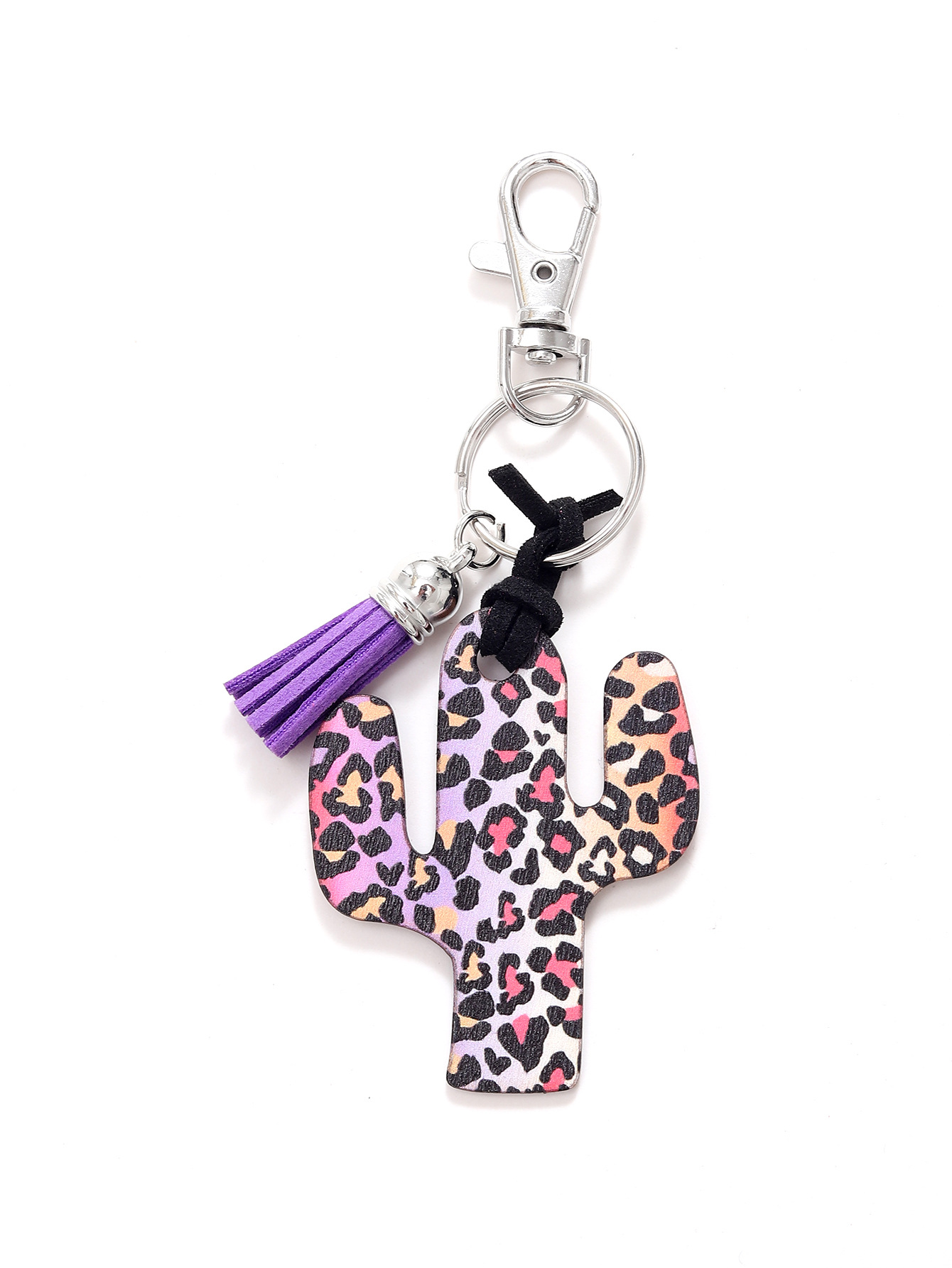Leopard Flower Wooden Cactus Keychain - Unique and Stylish Accessory - Image 18