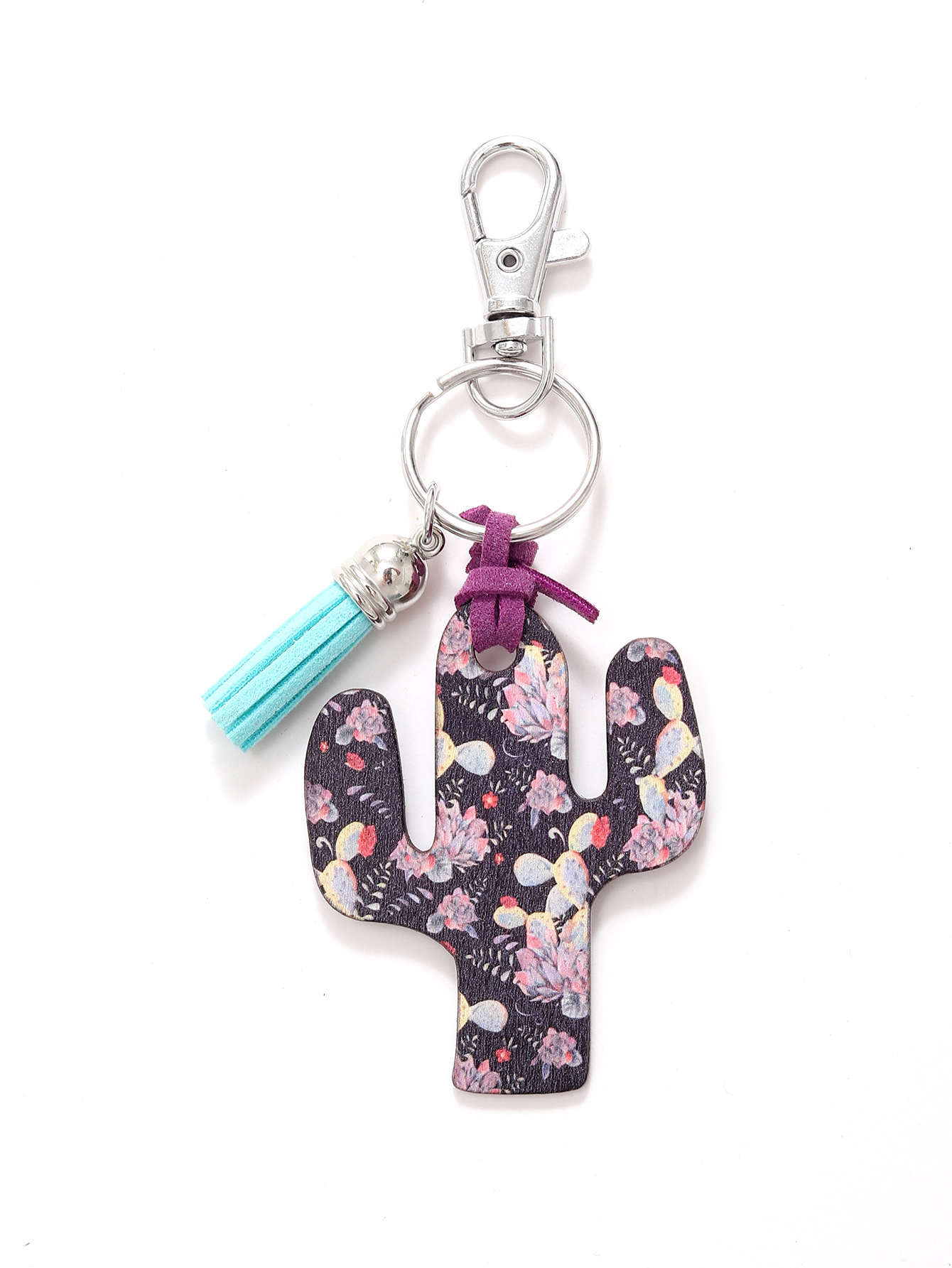 Leopard Flower Wooden Cactus Keychain - Unique and Stylish Accessory - Image 20