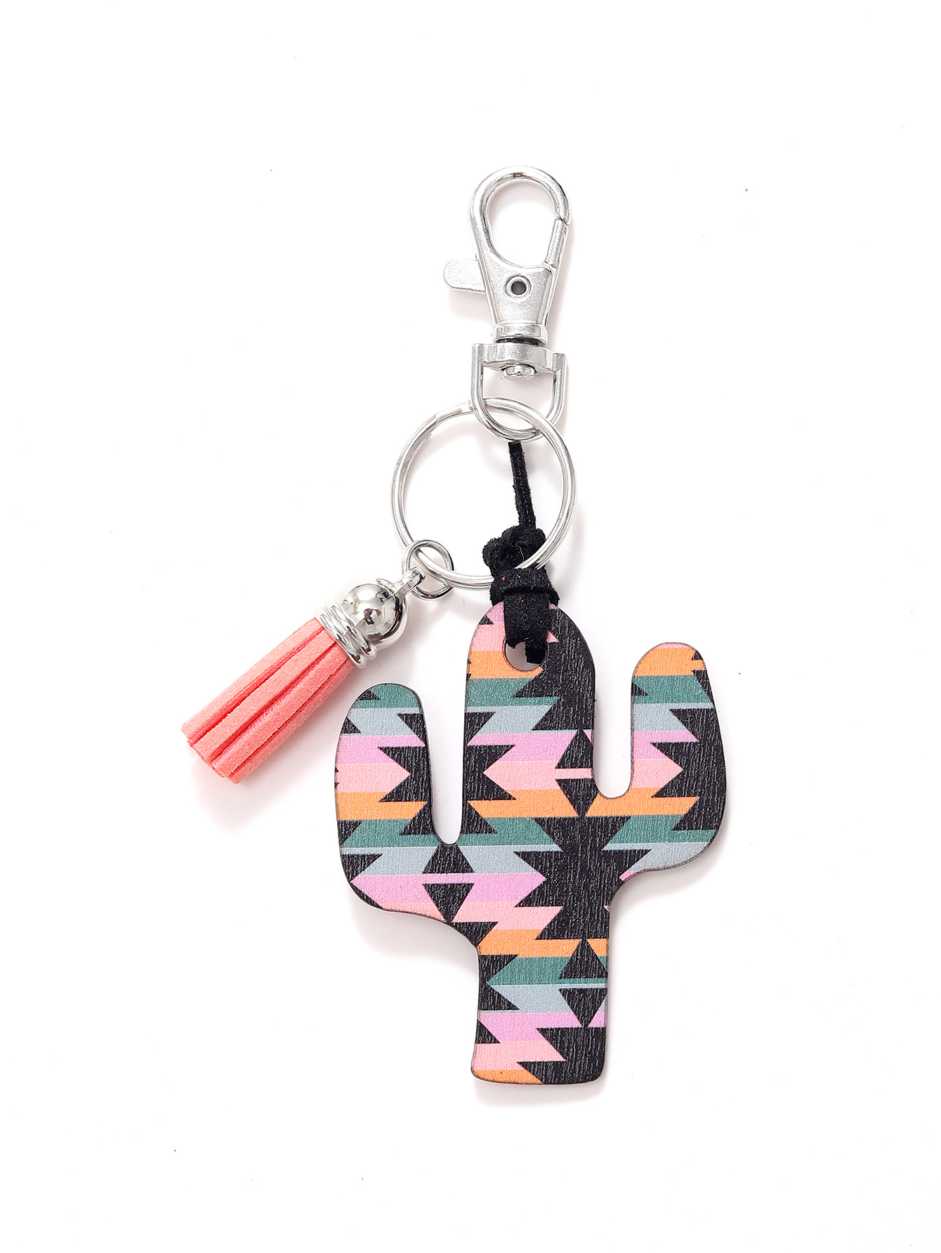 Leopard Flower Wooden Cactus Keychain - Unique and Stylish Accessory - Image 23