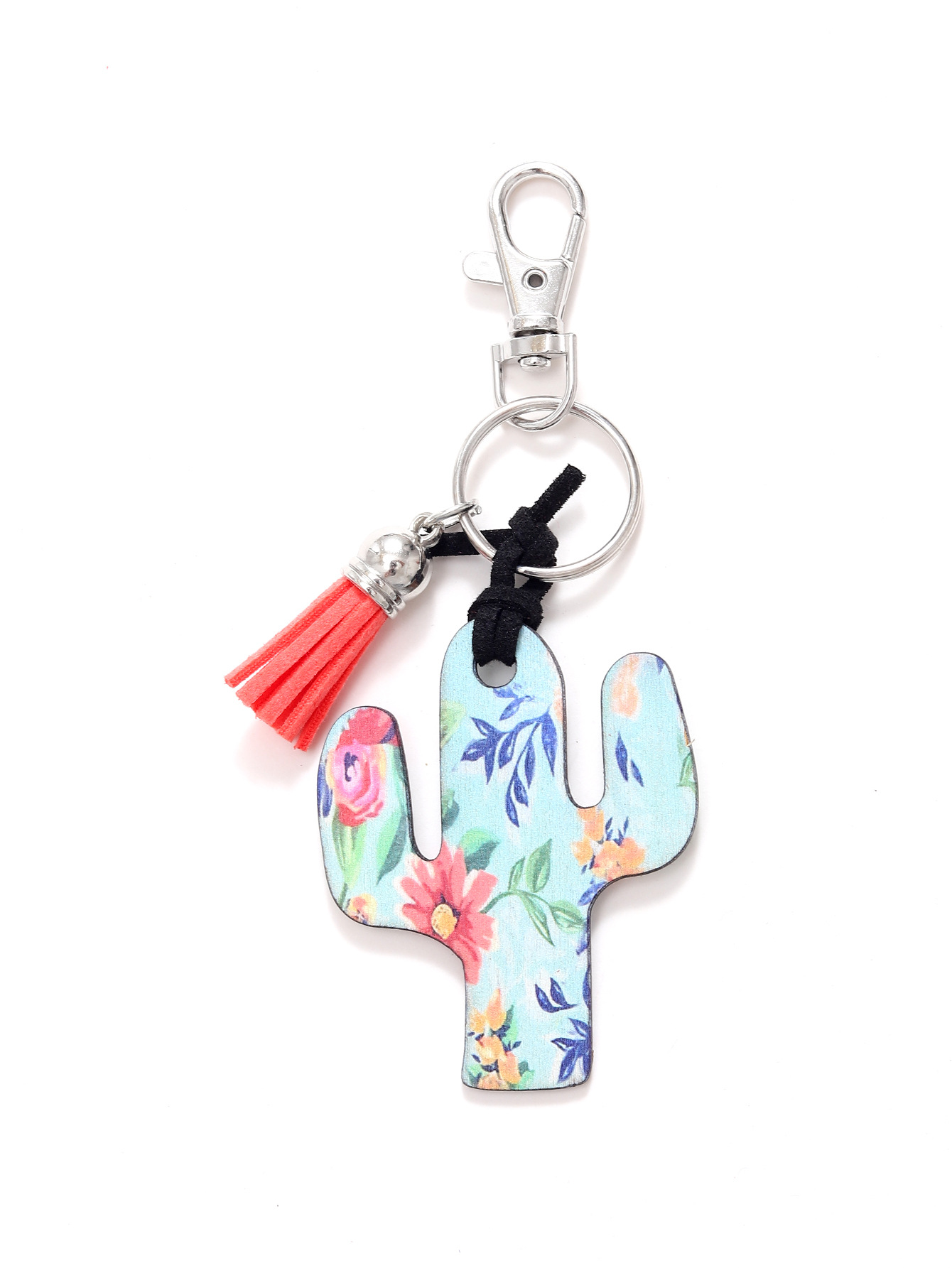 Leopard Flower Wooden Cactus Keychain - Unique and Stylish Accessory - Image 24