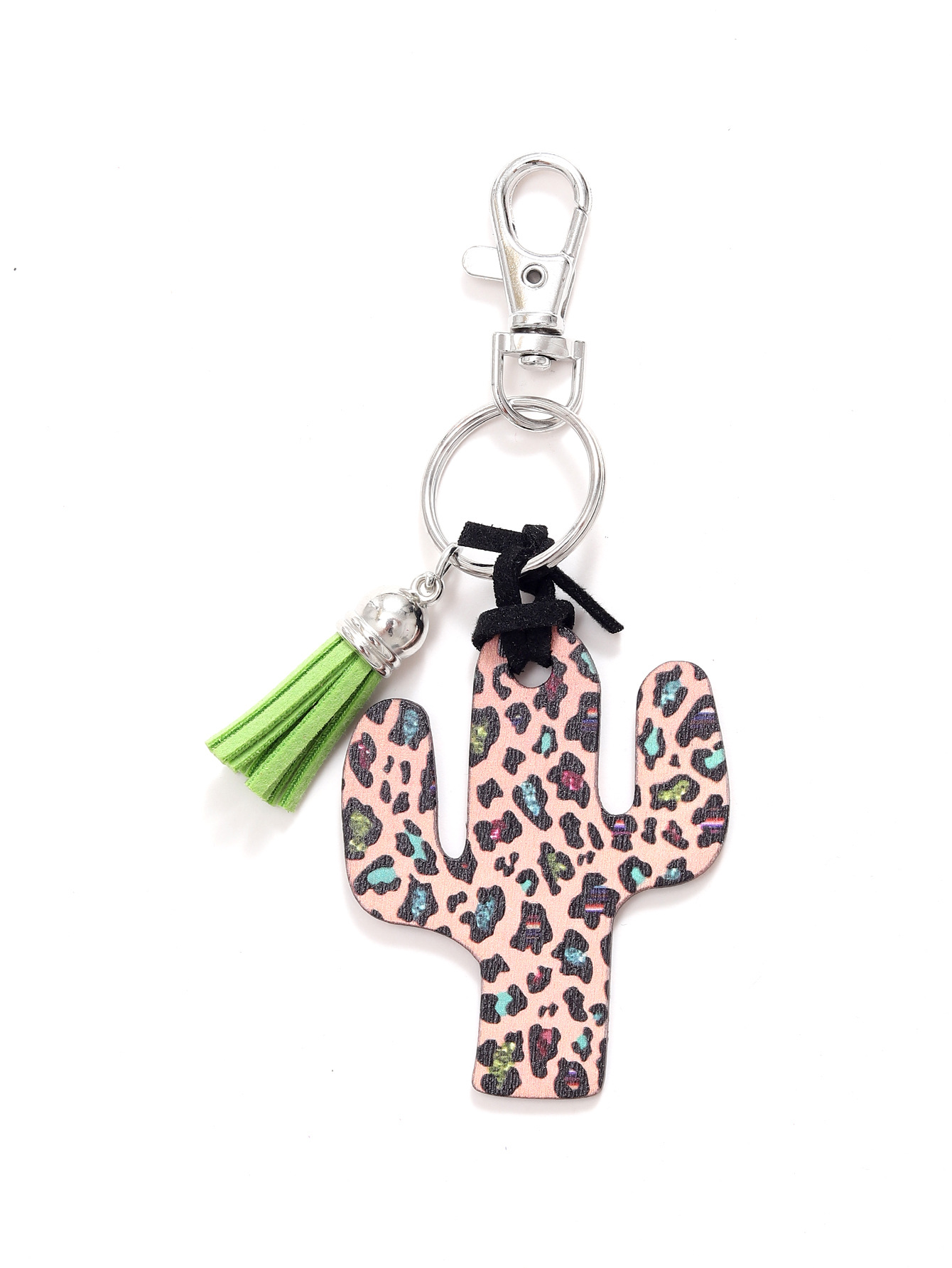 Leopard Flower Wooden Cactus Keychain - Unique and Stylish Accessory - Image 28