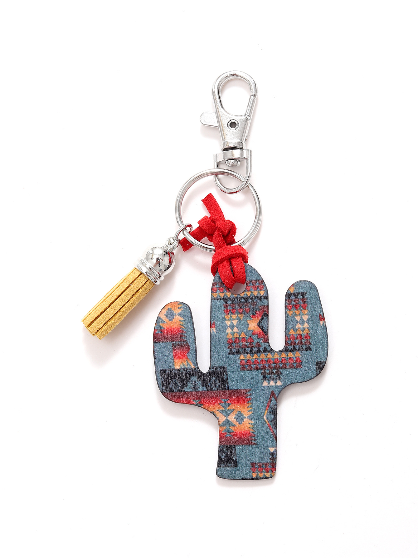 Leopard Flower Wooden Cactus Keychain - Unique and Stylish Accessory - Image 29