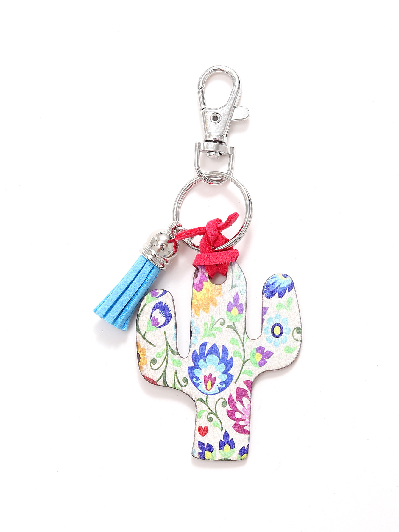 Leopard Flower Wooden Cactus Keychain - Unique and Stylish Accessory - Image 31