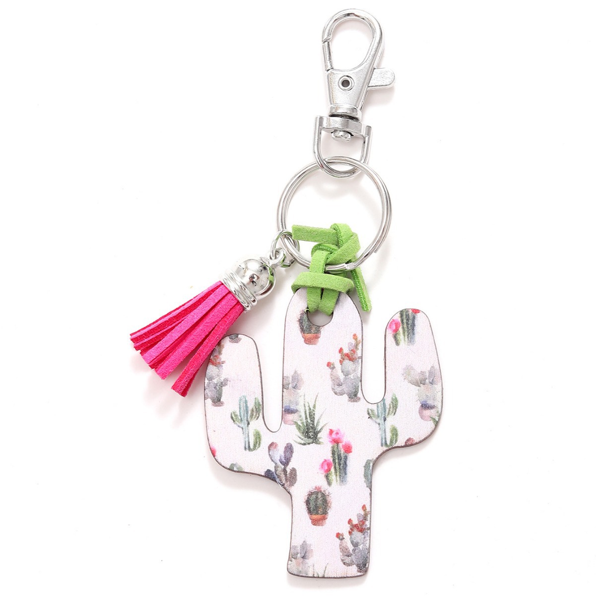 Leopard Flower Wooden Cactus Keychain - Unique and Stylish Accessory - Image 40