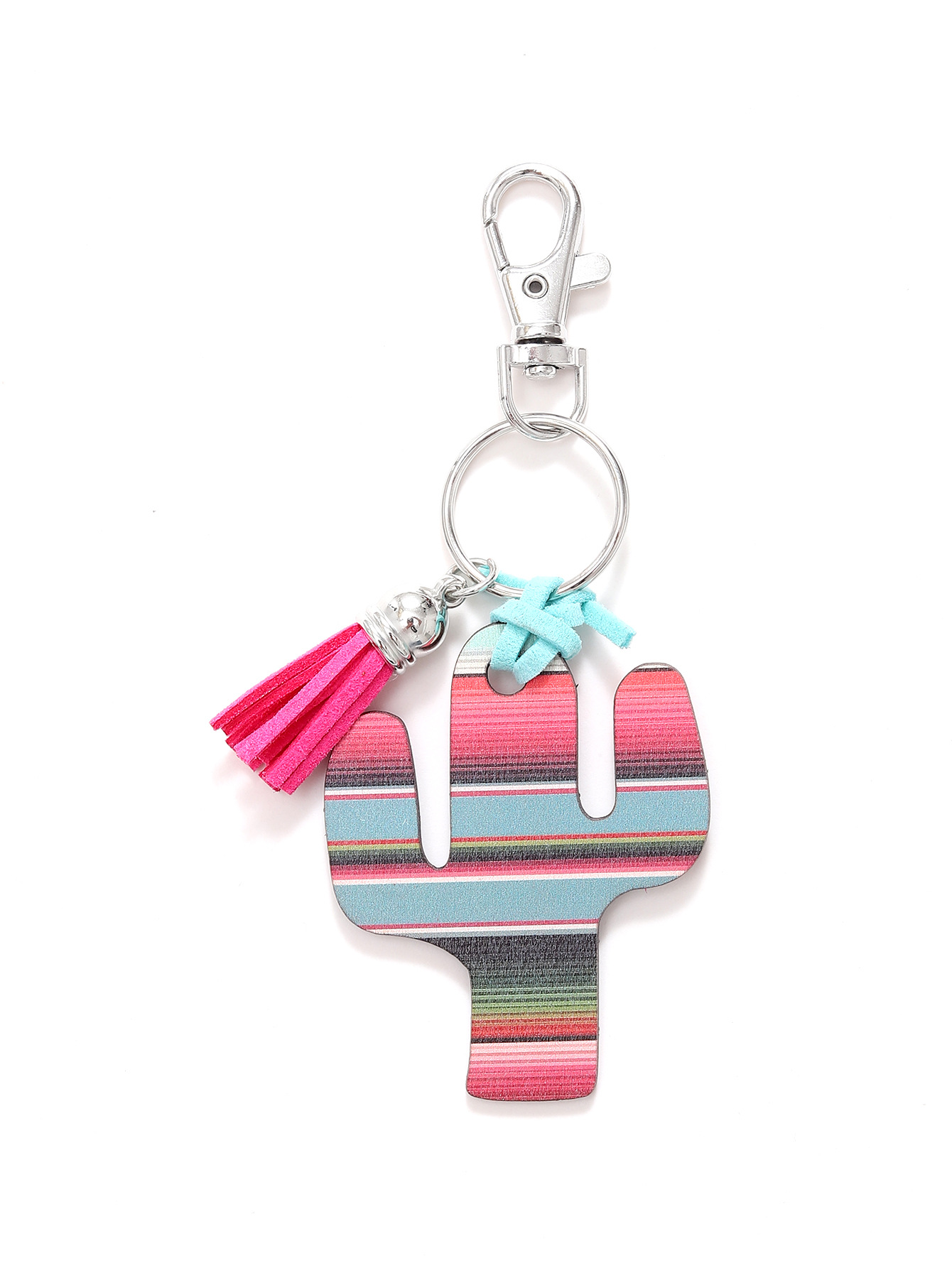 Leopard Flower Wooden Cactus Keychain - Unique and Stylish Accessory - Image 42