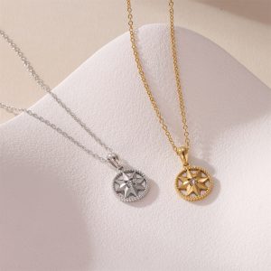 Personalized Lucky Compass Necklace - Women's Titanium Steel Pendant Jewelry