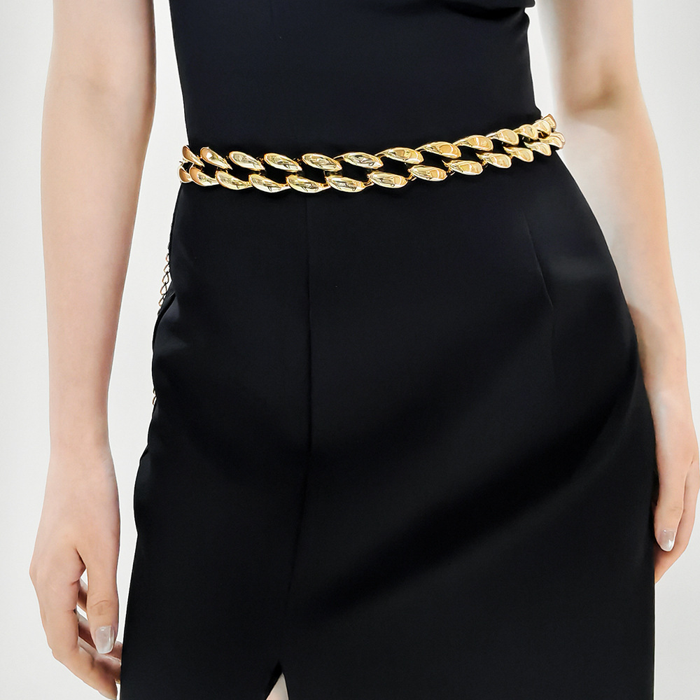 Ladies' Hollow Out Decoration Coat - Versatile Punk Style with Waist Chain - Image 14