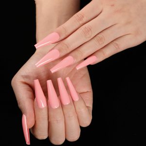 Explore a Range of Colors: Nail Art Long Coffin Fake Nails Ballet Nail Patch with Convenient Nail Bag
