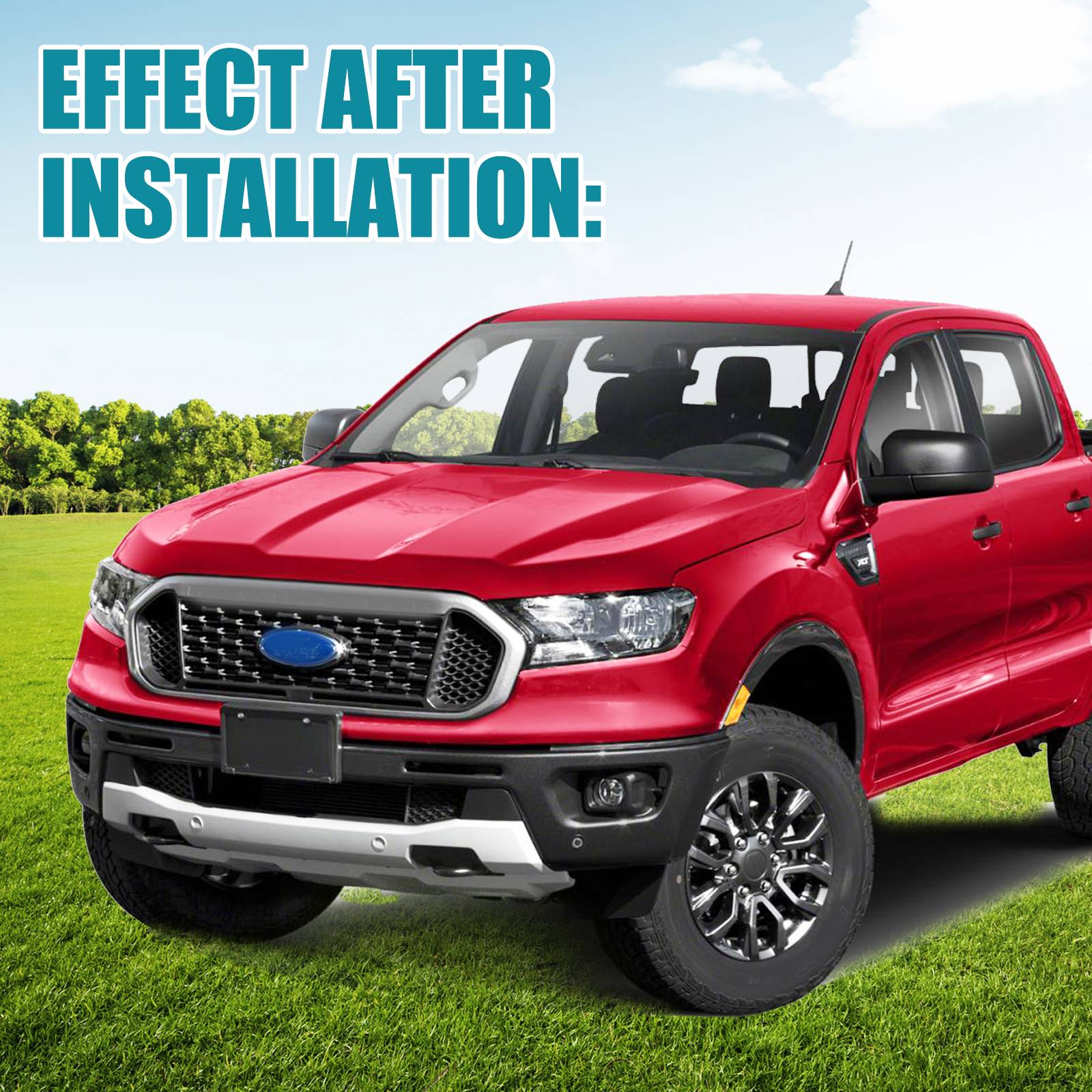 Paintable Steel Front Bumper for 2019-2023 Ford Ranger with Sensor Holes - Durable & Customizable