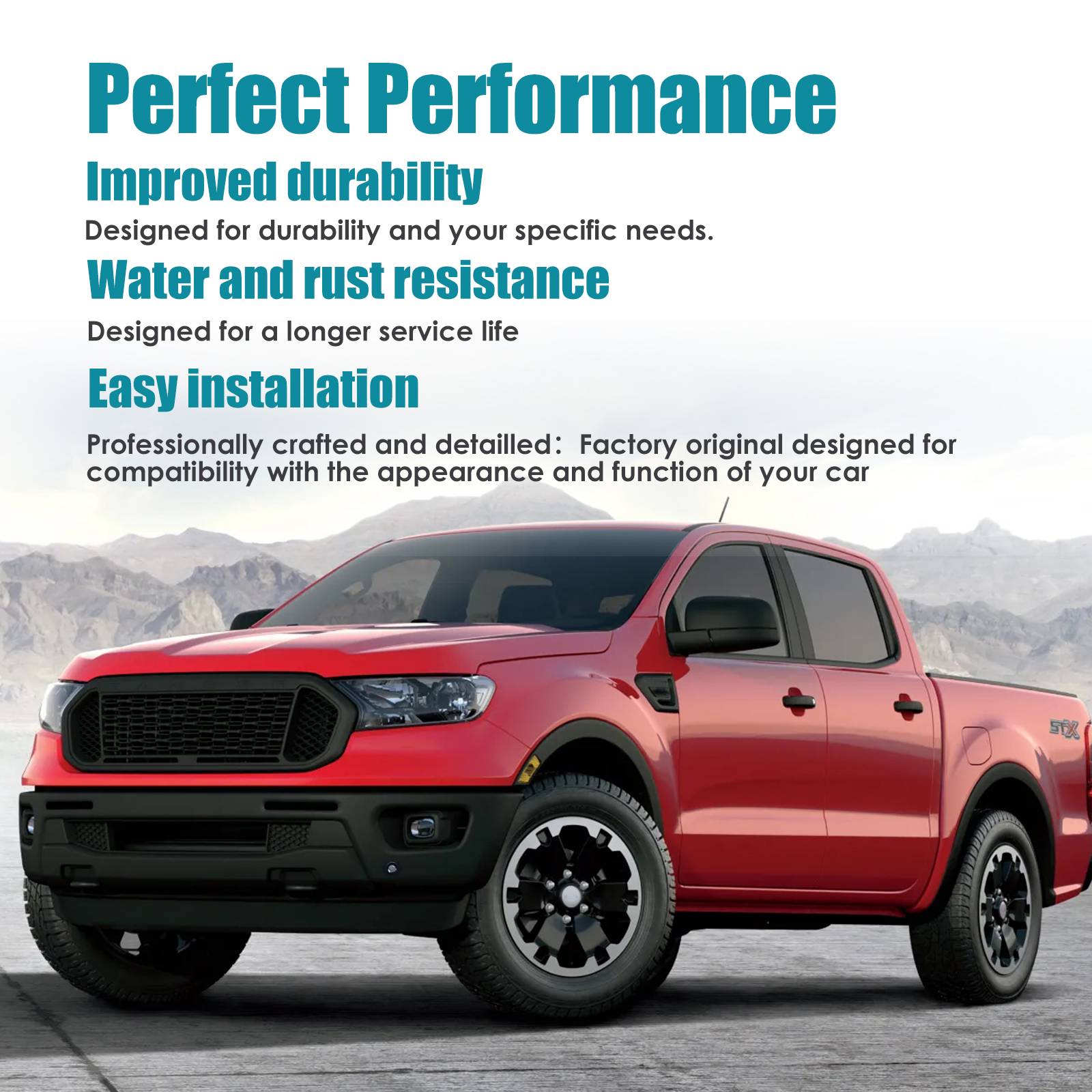 Paintable Steel Front Bumper for 2019-2023 Ford Ranger with Sensor Holes - Durable & Customizable - Image 4