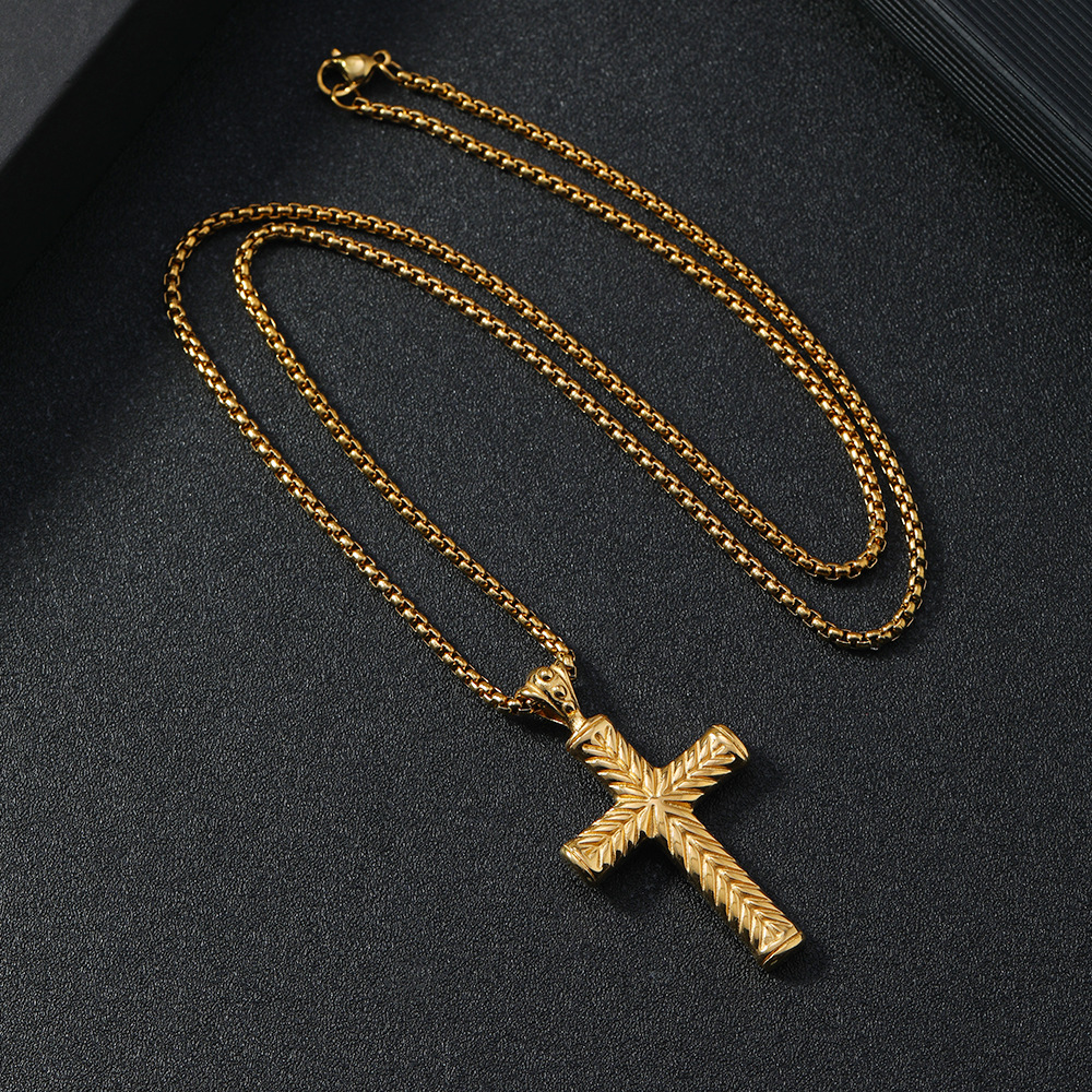 Men's Fashion Stainless Steel Cast Cross Pendant - Stylish & Durable Accessory - Image 2