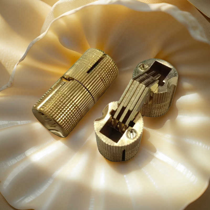 Folding Hidden Door Hinge 180 Degrees - Copper Word Hinges for Small Wooden Boxes, Cylindrical Flip Hinge - Image 2