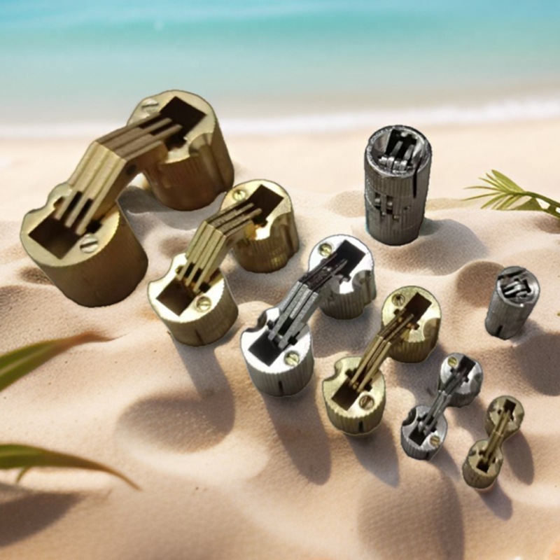 Folding Hidden Door Hinge 180 Degrees - Copper Word Hinges for Small Wooden Boxes, Cylindrical Flip Hinge - Image 4