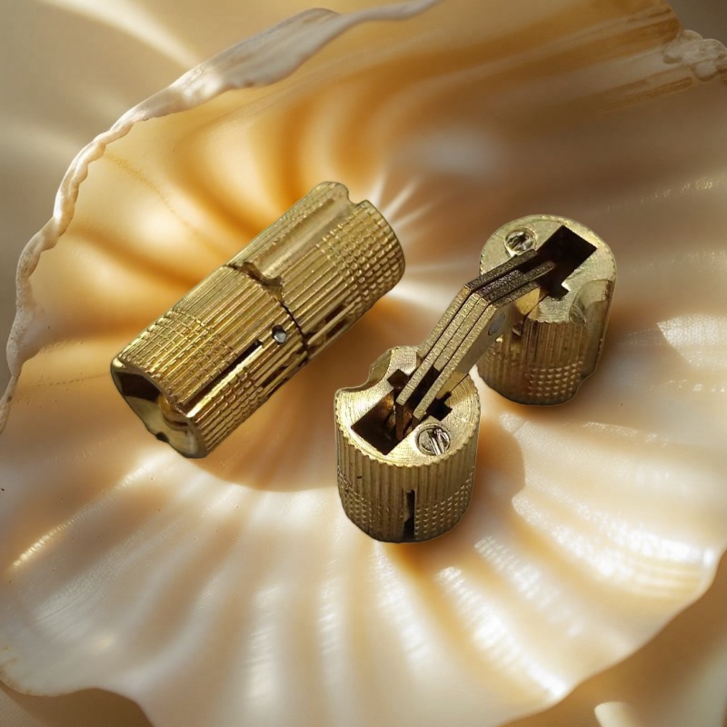 Folding Hidden Door Hinge 180 Degrees - Copper Word Hinges for Small Wooden Boxes, Cylindrical Flip Hinge - Image 10