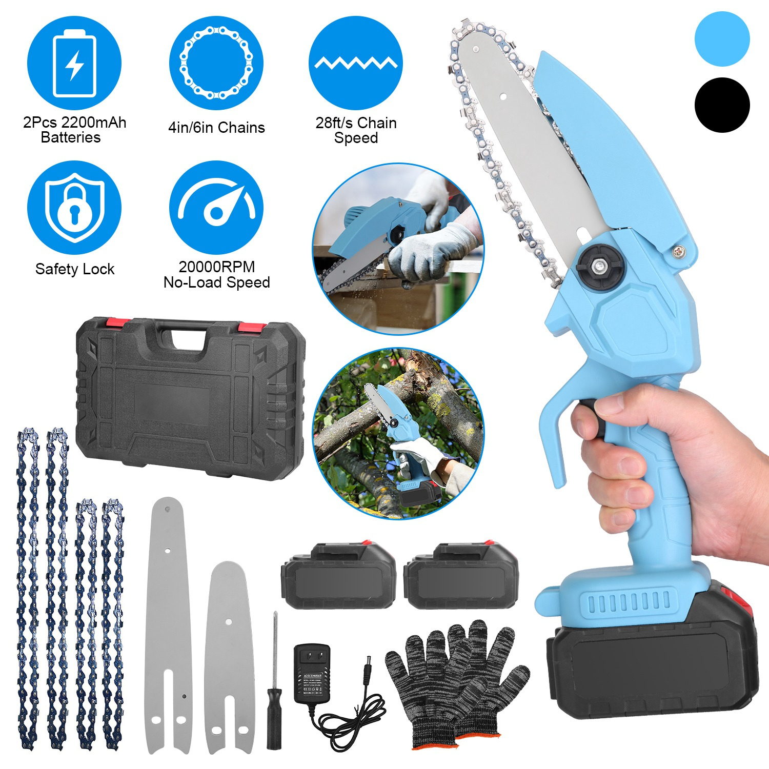 Mini 4-inch and 6-inch Chain Saws: Weekend Shipping Not Available - Image 4